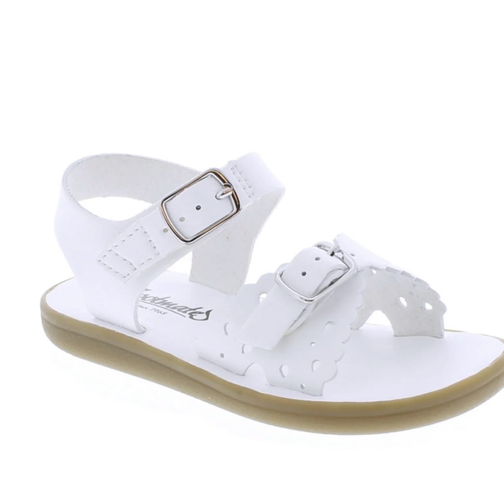 Footmates Eco White Micro Girls Sandals sz 7